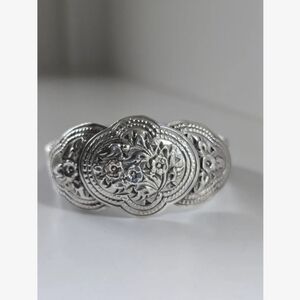Sterling Silver Floral Concho Bracelet